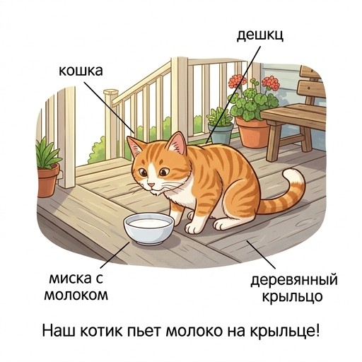 Кот пьёт молоко