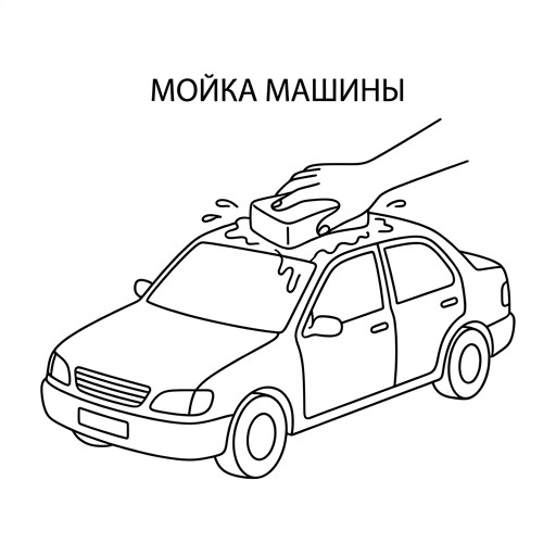 Моет машину