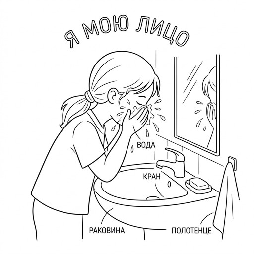 Умывается