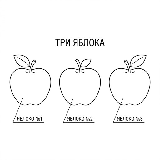 3 яблока