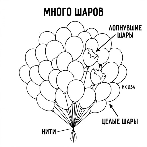 Было 25 шаров, 2 лопнуло. Осталось 23.