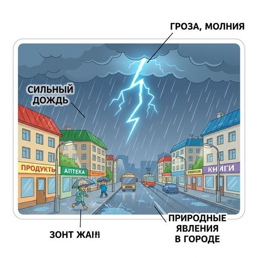 Молния и дождь