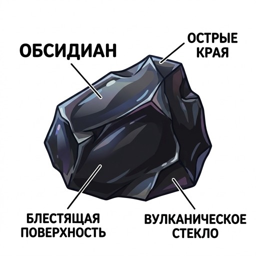 Обсидиан (вулканическое стекло)