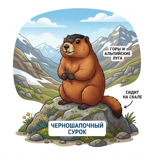 Черношапочный сурок