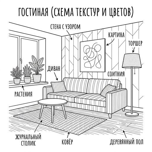Монохромная схема: использование нескольких оттенков одного цвета разной насыщенности для создания спокойной атмосферы.