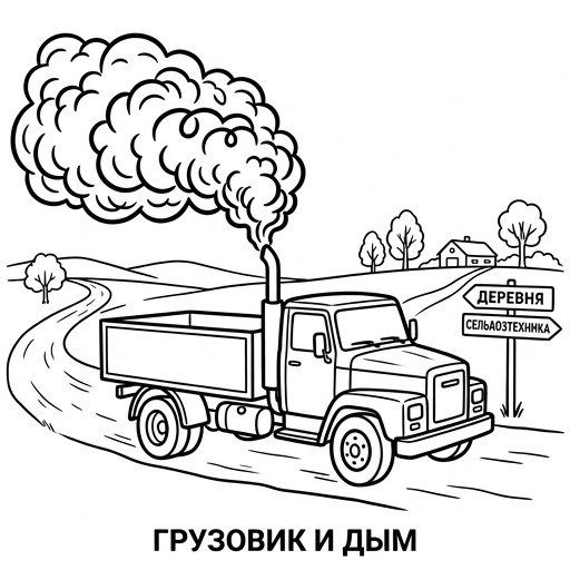 Грузовик с дымом