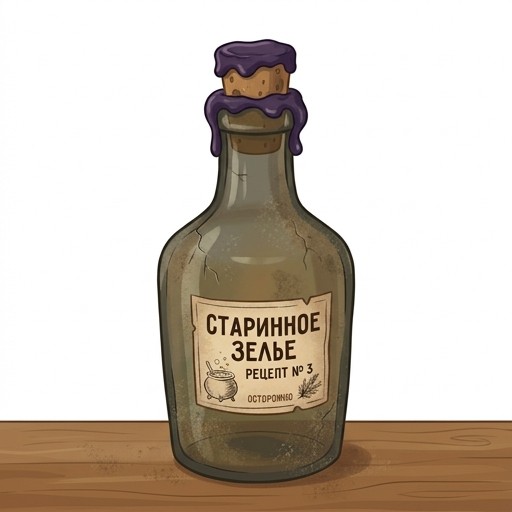 Плотно закупоренная тёмным воском старинная склянка