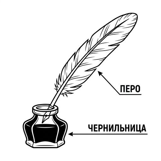 Перо и чернильница