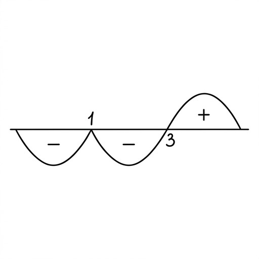 $(x-1)^2(x-3) < 0$