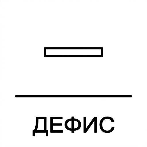Black and white line-art symbol: simple bold hyphen or dash.