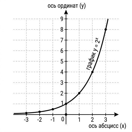 $y = 2^x$