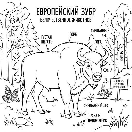 Зубр в заповеднике