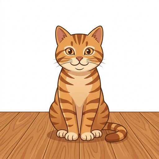 Кот на полу