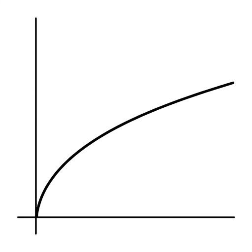 $y = \sqrt{x}$