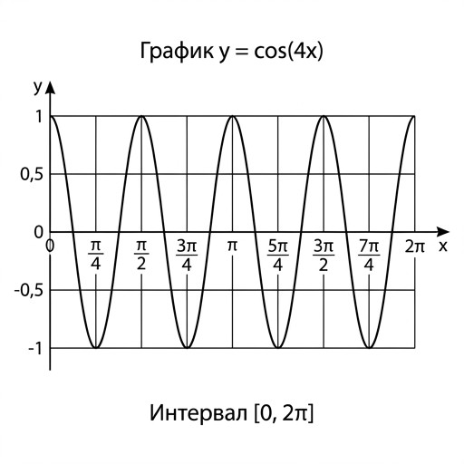 $y = \cos 4x$