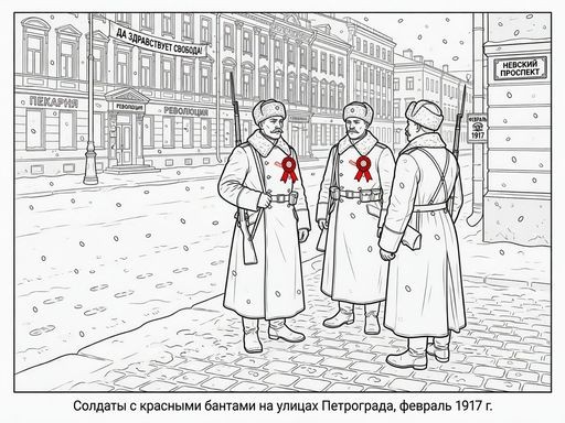 Солдаты с революционной символикой