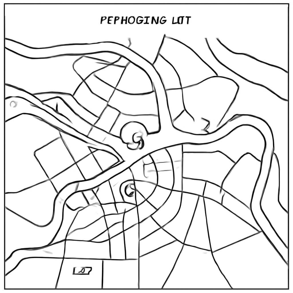Black-and-white line-art schematic map of Petrograd in 1917. Simple contours of the Neva river. Number 1 is at the Smolny Institute. Number 2 is the cruiser Aurora on the river. Number 3 is the Winter Palace. Bold black lines, white background, no text labels, simple style.