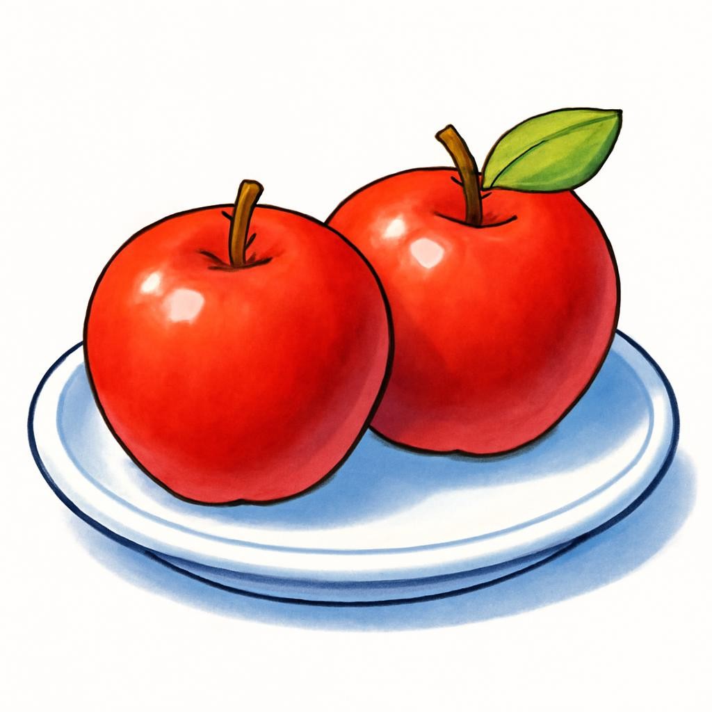 2 яблока