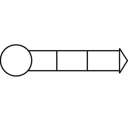 Black-and-white line-art coloring page for kids: a simple horizontal thermometer-like scale divided into three segments. Left segment labeled 'Невозможное', middle 'Случайное', right 'Достоверное'. Simple bold contours, no shading.