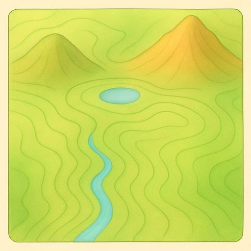 A topographic map with contour lines and elevation marks.