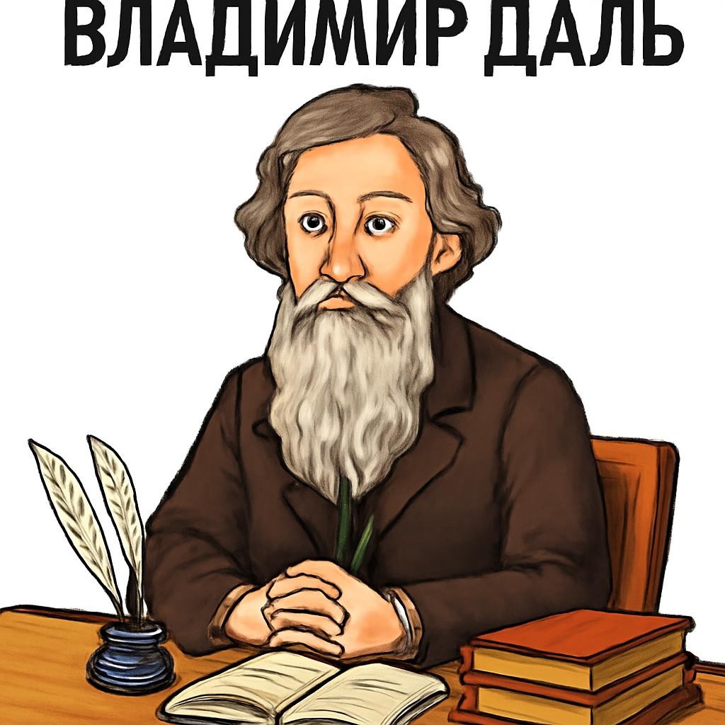 Слайд 7 «Собиратель мудрости — В. И. Даль» — иллюстрация к презентации «В мире народной мудрости» по литературе для 3 класса