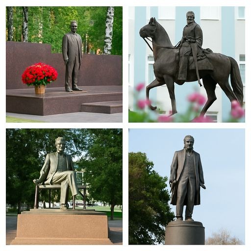 2x2 grid of four distinct objects, no text: Историко-биографический анализ