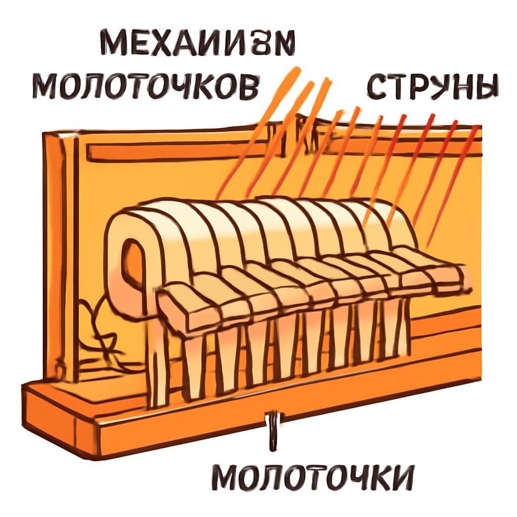 Слайд 10 «Заглянем под крышку» — иллюстрация к презентации «Мир звуков: фортепиано» по окружающему миру для 3 класса