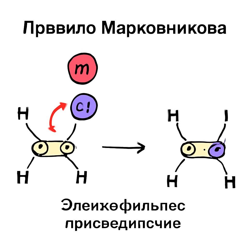 Слайд 9 «Правило Марковникова» — иллюстрация к презентации «Алкены» по химии для 10 класса