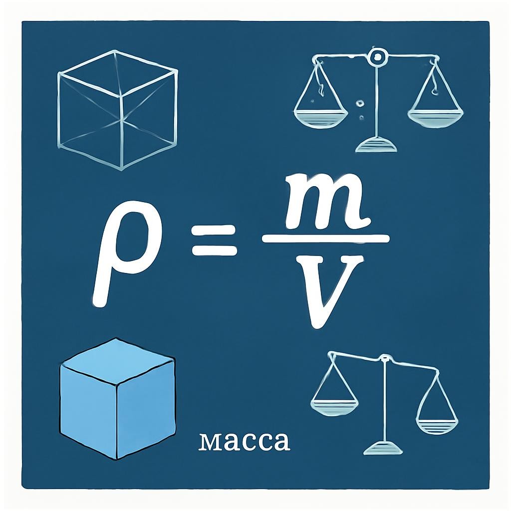 Слайд 11 «Формула плотности: $\rho = \frac{m}{V}$» — иллюстрация к презентации «Физика движения и вещества» по физике для 7 класса