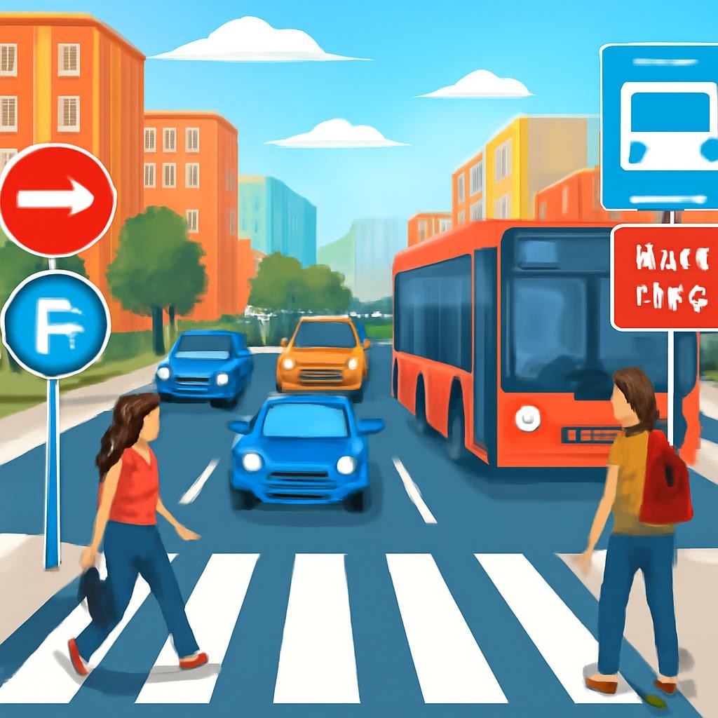 Слайд 19 «Traffic on Roads» — иллюстрация к презентации «In the Streets» по английскому языку для 6 класса
